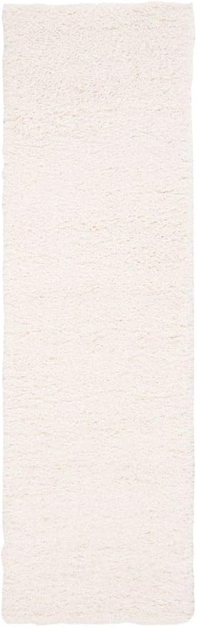 SAFAVIEH Fontana Shag Collection Runner Rug - 2'3" x 6', Ivory, Solid Design, Non-Shedding & Easy Care, 2-inch Thick Ideal for High Traffic Areas in Living Room, Bedroom (FNT800A)