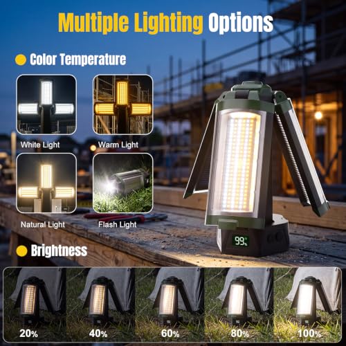 45000mAh Camping Light with Stand, Led Rechargeable Work Light - Image 5