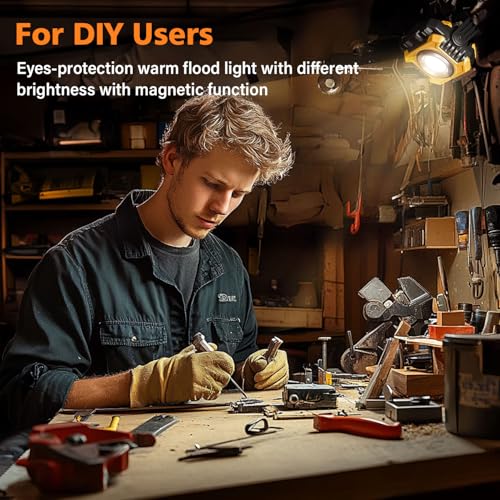 Samyoung 2-Pack 2400LM Magnetic Rechargeable Work Light, Up to 80 - Image 3