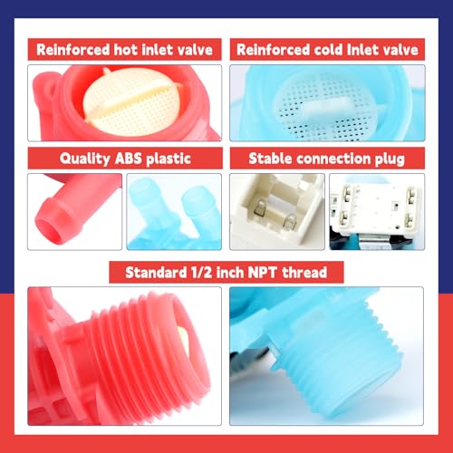 W11688994 & W11688995 Washer Cold and Hot Water Inlet Valve Set - Image 6