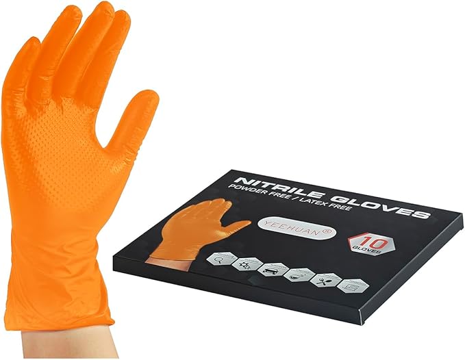 10 Mil Nitrile Gloves Disposable Heavy Duty Rubber Chemical Resistance Gloves for Mechanic