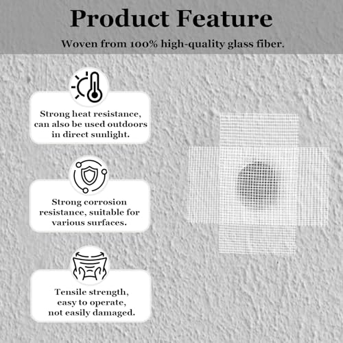 Drywall Mesh Tape, 6IN X 90FT 100% Fiberglass 8 Mesh Self - Image 5