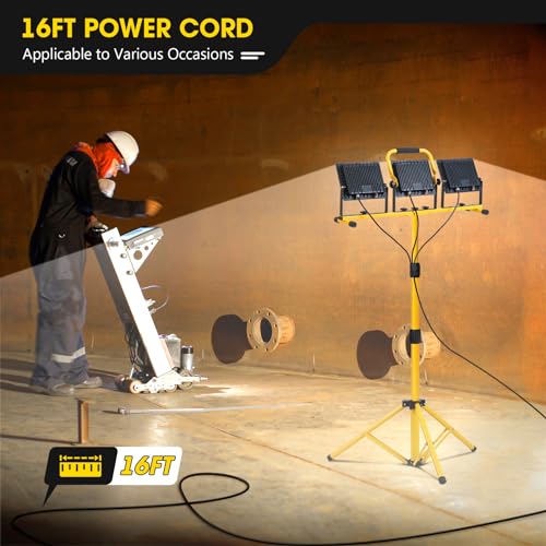 21000Lumen LED Work Lights with Stand - 3 Head Portable - Image 8