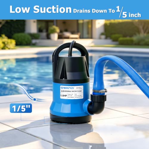 1.5HP Submersible Water Pump 5000 GPH with 25ft Hose Kit & 25ft - Image 3