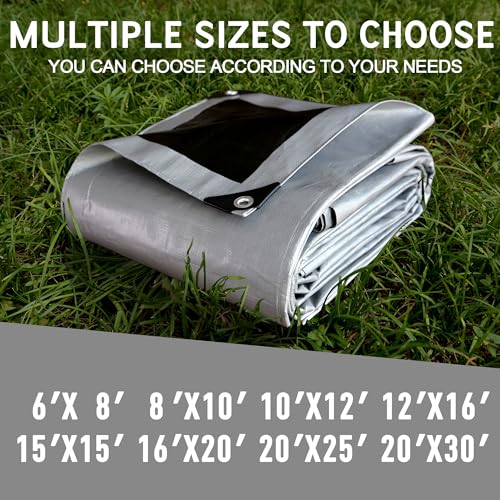 STARPYNG-12 Mil Silver/Black 12x16 Feet Tarp-Heavy Duty - Image 7