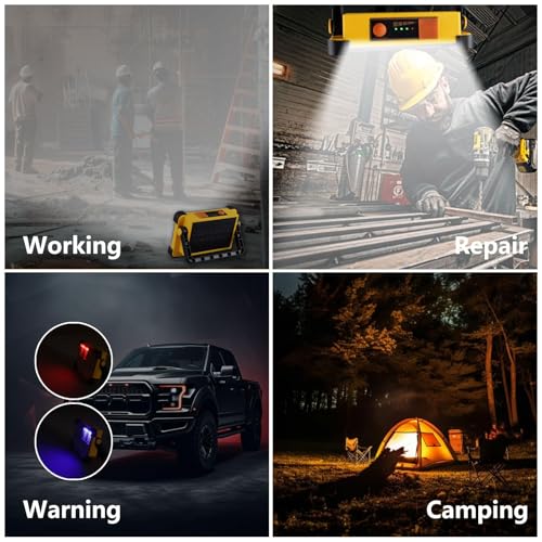 120W LED Solar Work Light, 144 LED 10000LM Portable Flood - Image 8