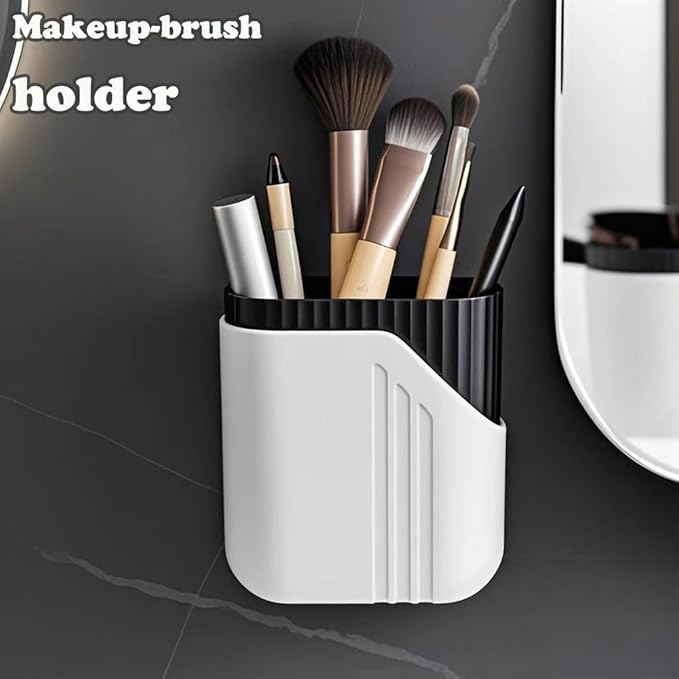 MRPAPA 2-Pack Detachable Wall Storage Organizer with Drain Holes,3.5x2x4 Inch Easy-Clean Adhesive Bathroom & Kitchen Shelf for Toothbrush, Utensils, Razors, Remote Control (White)