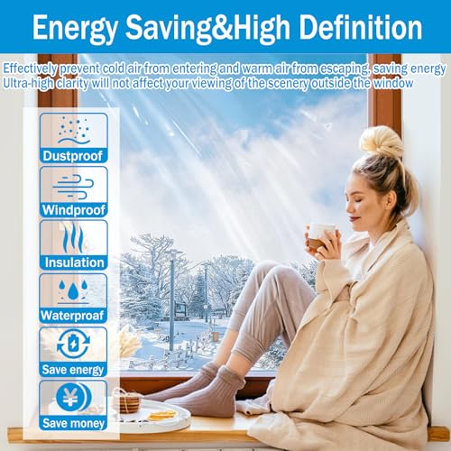 Window Insulation Kit for Winter, 87×394" Window Plastic - Image 6