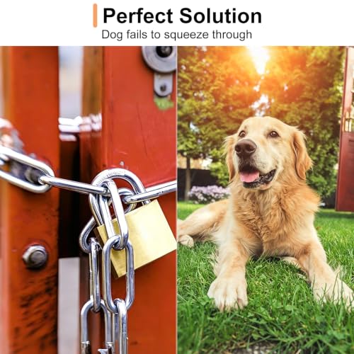 2 Pack Gate Chains Lock, 24 Inch Chain Link Fence Gate Lock - Image 5
