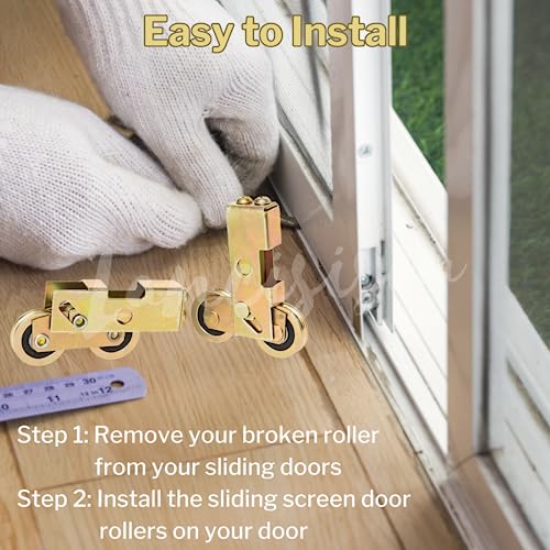 2Pcs Sliding Door Tandem Roller, Heavy-Duty 1-1/4 Inch Sliding - Image 6