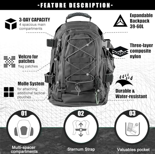 Tactical Backpack for Men Military Large 3 Day Bug Out Bag - Image 4