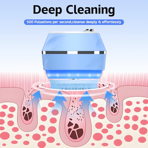 Face Scrubber, Waterproof Silicone Facial Cleansing Brush 6 Modes - Image 4