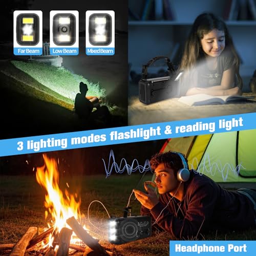 Emergency Weather Radio 20000mAh, Solar Hand Crank Radio - Image 6