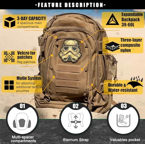 Tactical Backpack for Men Military Large 3 Day Bug Out Bag - Image 4