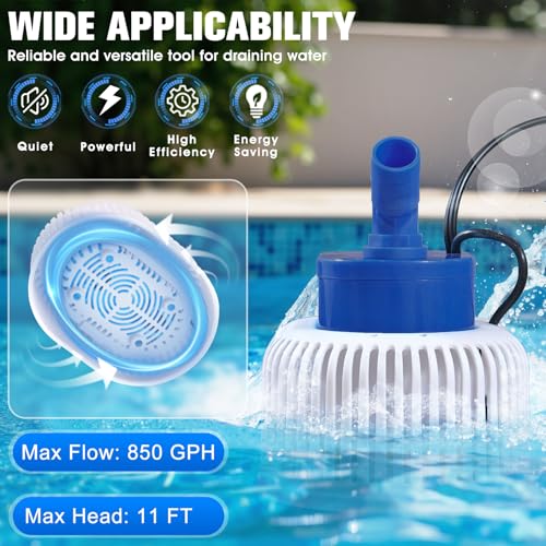 Pool Cover Pump with Lights, Above Ground Sump Pump - Image 5