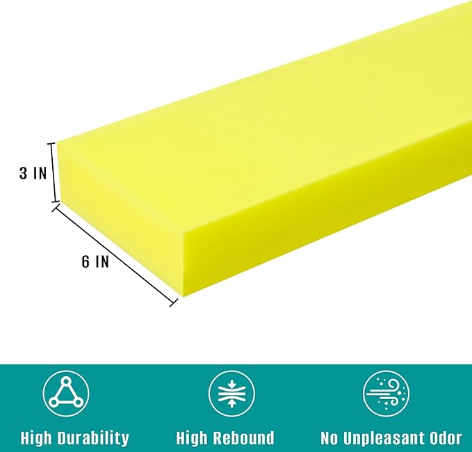 Bed Gap Filler, High Density Foam Mattress Extender for Headboard/Wall Gaps,2-Meter Extra Long Cut-to-Fit Yellow Foam Sponge Strip (78''x6''x3'')