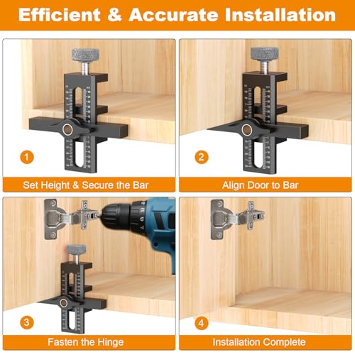 2-in-1 Cabinet Door Mounting Jig, Adjustable Cabinet Door - Image 4