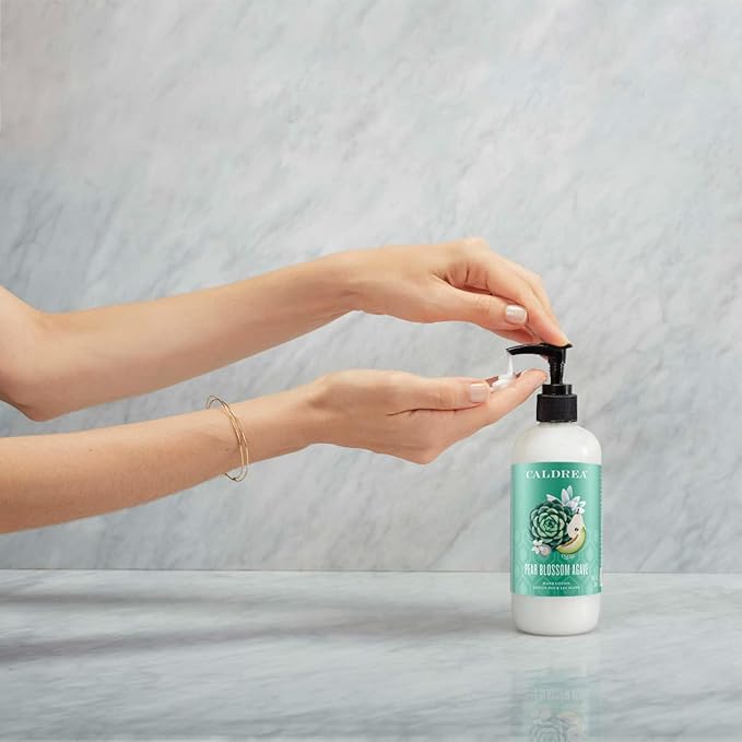 Caldrea Hand Lotion, For Dry Hands, Made with Shea Butter, Aloe Vera, and Glycerin and Other Thoughtfully Chosen Ingredients, Pear Blossom Agave Scent, 10.8 oz (Packaging May Vary)