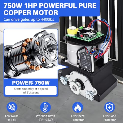 4400lb Automatic Sliding Gate Opener APP Control with 4 - Image 4