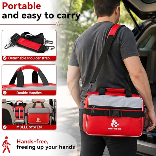 Tamfile 555 Piece First Aid Kit, Fireproof Waterproof Trauma - Image 5