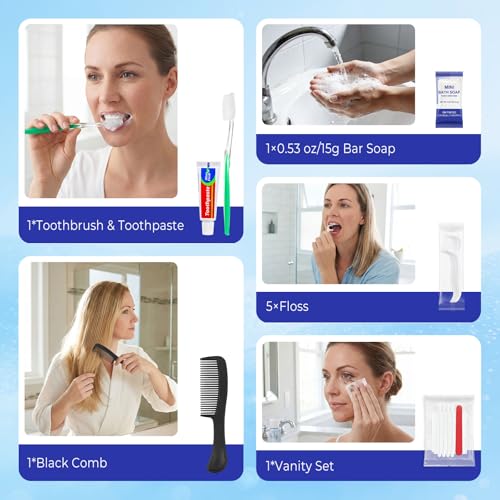 10 Sets Personal Hygiene Kit Bulk,Green 9-in-1 Travel Size - Image 3