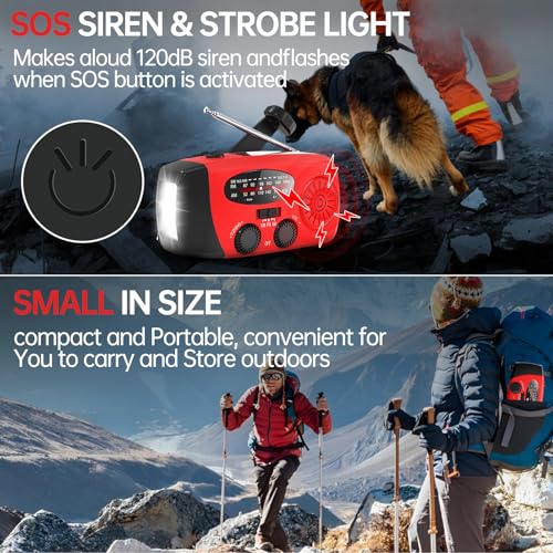 NOAA Solar Hand Crank Emergency Weather Radio - Image 6