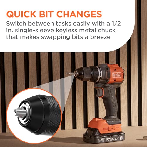 BLACK+DECKER 20V MAX Cordless Brushless ½-in. Drill - Image 6