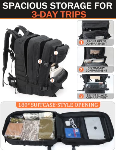 J.SH Large Tactical Backpack, Bug Out Backpack for Men - Image 6