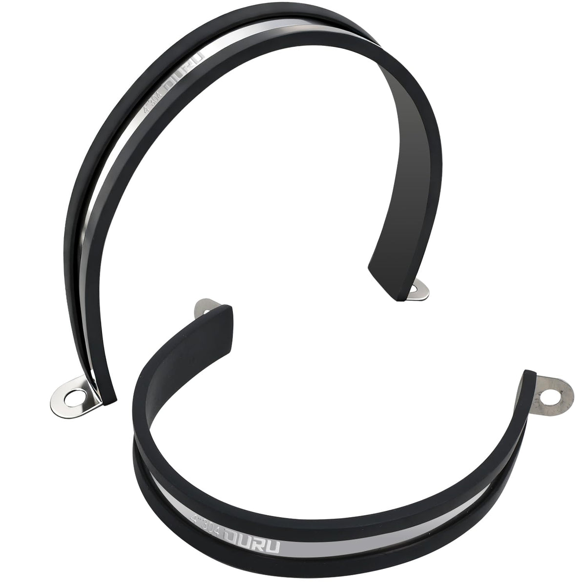 4 Inch Pipe Strap Fits 4.01"/101.9-102mm OD, Rubber U Bracket - Image 1