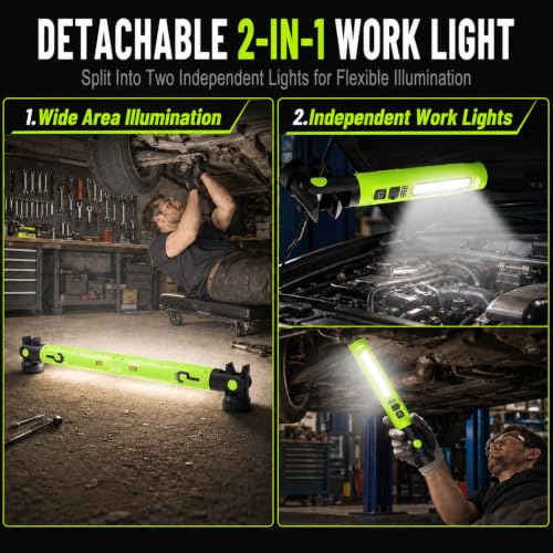 Magnetic Light Bar Mechanic Lights Under Hood Work Light Green - Image 5