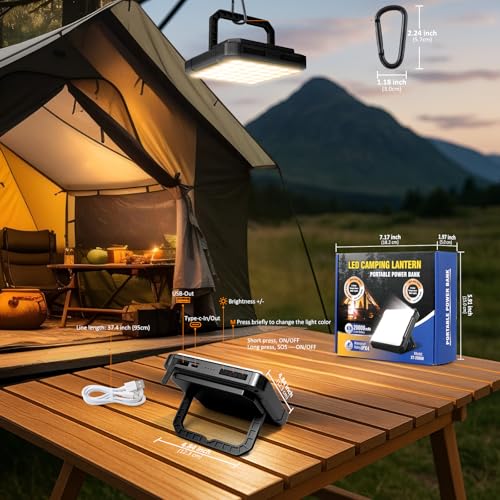 Portable Camping Lights, Rechargeable 20000mAh Dimmable - Image 7