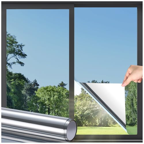 DOWELL Window Tint for Home, One Way Window Privacy Film, Silver - Image 1