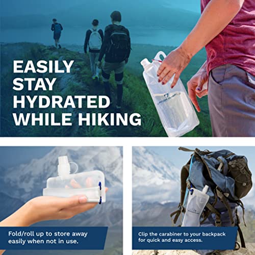Survivor Filter Clear Collapsible Water Bottles - Travel, Hiking - Image 4