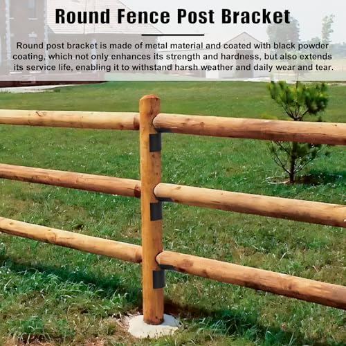 10 Pcs Round Fence Post Bracket Steel Rail Fence Repair | Home Repair - Image 6