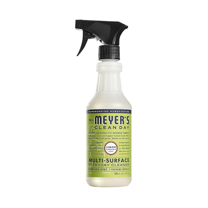 Mrs. MEYER'S Clean Day Lemon Verbena Scent Variety, 1 Room Freshener 8 OZ, 1 Liquid Dish Soap 16 OZ, 1 Liquid Hand Soap 12.5 OZ, 1 Multi-surface Cleaner 16 OZ, Lemon Verbena, 1 CT
