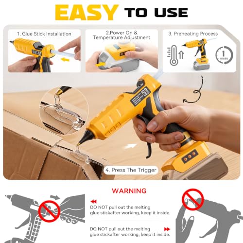 Cordless Hot Glue Gun Digital 100-200°C Temperature Adjustable - Image 7
