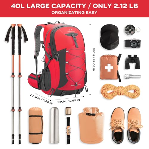 Maelstrom 40L Hiking Backpack, Lightweight Camping Daypack - Image 3