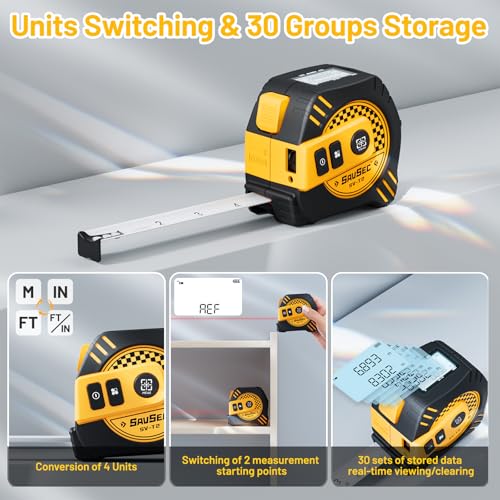 131Ft Laser Tape Measure 2-in-1 with 16Ft Self-Locking Tape - Image 5