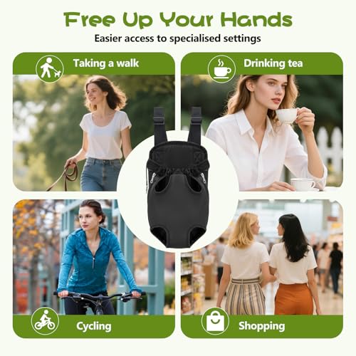 Black Portable Pet Carrier Backpack, Adjustable Dog Carrier - Image 6