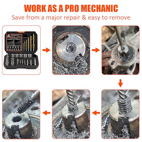 26Pcs Bolt Extractor Kit,Left Hand Drill Bit - Image 4