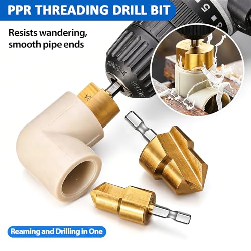 3PCS PVC Pipe Threader Tool Kit-1/2" 3/4" 1" Dual-Function - Image 6