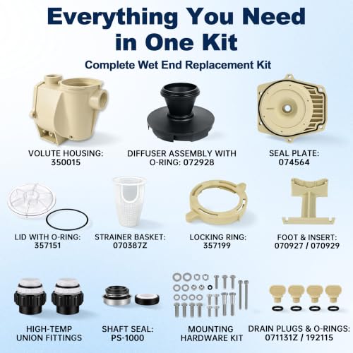 3 HP Complete Wet End Replacement Kit for Pentair 357149 Pool - Image 3