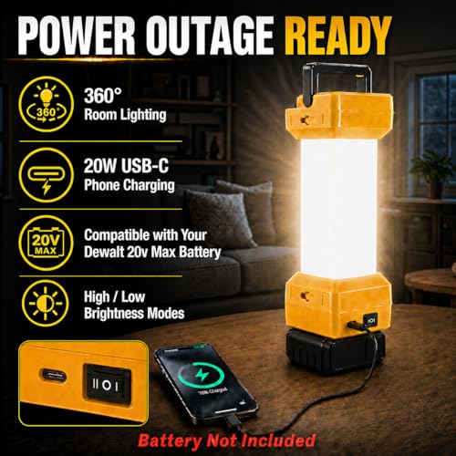 Cordless LED Lantern Compatible with DEWALT 20V MAX - Image 3