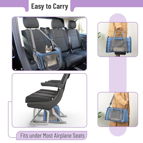 Mr. Pen- Pet Carrier, 17.5" x 11.2" x 11.5", Medium Size, Blue - Image 6