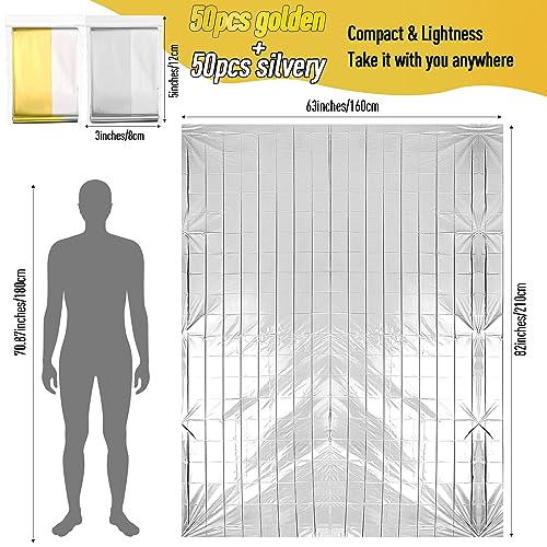 Kanayu 100 Pack 82 x 63 Emergency Thermal Foil Space - Image 4