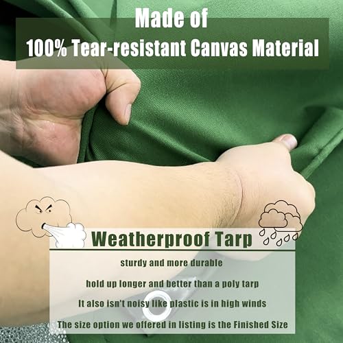 18oz Extra Heavy Duty Canvas Tarp 4x6 Feet with Grommets - Image 5