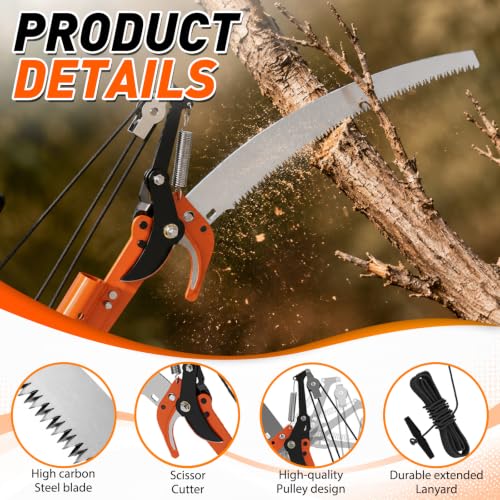 26FT Reach Tree Trimmer, Telescoping Pole Saw with 5-20FT - Image 3