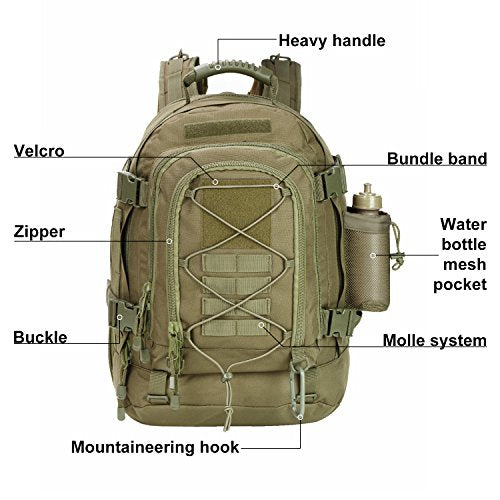 Large Tactical Backpack for Men, 64L Expandable Military - Image 6