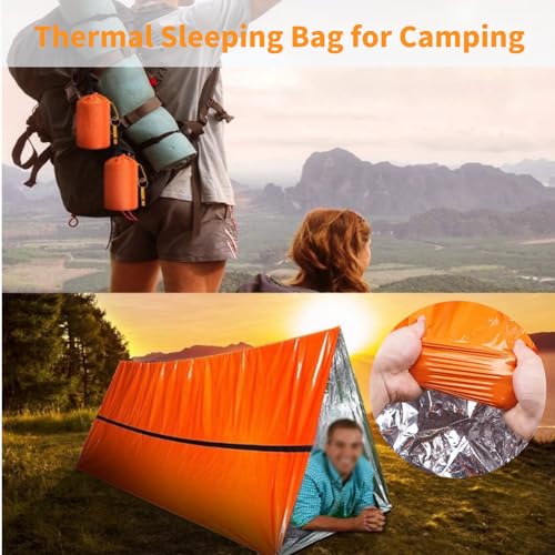 Emergency Sleeping Bag with Whistle, Portable Emergency - Image 8