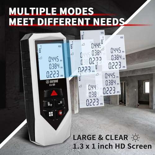 Laser Distance Measure Backlit LCD Measuring Tool 196FT - Image 6